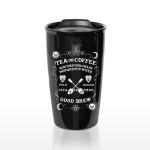 Alchemy Gothic Ouija Good Brew Hot/Cold Travel Mug Ceramic Double Wall NIB
